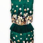 Romeo + Juliet Couture Green Floral Satin Dress Small Photo 10