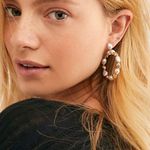 Free People Pearl Beaded Hoop Earrings Photo 0