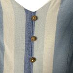 Joie  Linen Blend Striped V-Neck Sundress‎ in Blue and White, Size 8 Photo 3