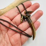 Giles & Brother x JM Brass Horn Toggle Necklace Rare Gold Photo 3