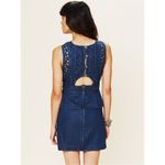 Free People Vintage Y2K  New Romantics Lattice Denim Mini Dress Size 2 Photo 1