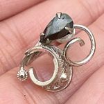 Sterling Silver Vintage AMCO  Marcasite Black Stone Ornate Screw Back Earrings Photo 7