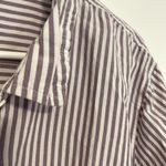 Maurice's  Striped 90s Prep Button Up Shirt Purple White Long Sleeve Button Down Photo 6