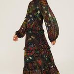 Farm Rio Black Amazonia High Neck Jungle Theme Ruffle Tiers Maxi Dress Size XS Photo 1