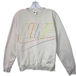 Nike  Men's Small White Crewneck Fleece Pullover Sweatshirt Photo 0