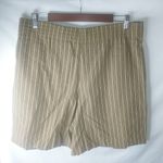 Villager The  14 High Waisted Tan Striped Long Shorts Plus Photo 2