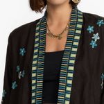 Johnny Was extremely heavily embroidered CELINA LINEN KIMONO COAT NWT RARE Photo 5