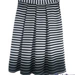 Faith and joy  Black White Stripe Pleated A Line Skirt S Photo 2
