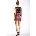 BCBGeneration NWT  Saffron Faux Leather Cutout Sleeveless Casual Dress Size 10 Photo 2