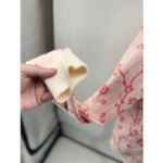 Loft Floral Cherry Blossom Embroidered Pink Cream Women’s Crewneck Sweater Small Photo 9