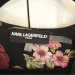 Karl Lagerfeld Karl Lagerfield Black Multi Floral Printed Ruffle Front Blouse Size S Photo 2