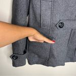 Merona Gray Wool Blend Button & Zip Front Hooded Pea Coat Photo 5