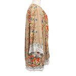 Umgee  Floral Open Front Kimono Cardigan Lace Trim Boho Small Medium Photo 4