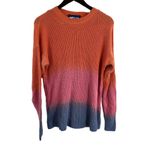 GAS Ombre Sweater Orange Pink Blue Chunky Crew Neck 100% Cotton Size Small New Photo 5