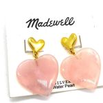 Madewell  Fresh Water Pearl HeartShaped Drop Earrings NWT Photo 0
