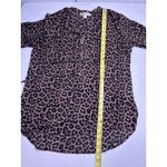 Michael Kors Leopard print and houndstooth plaid women’s size small blouse Photo 8