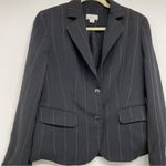 Loft Black Pin Stripe Classic Womens 2 Button Blazer Jacket Womens 4 Academia Photo 1