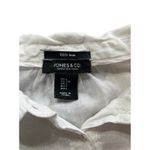 Jones New York Jones & Co White Linen Popover Shirt with Tab Sleeves Photo 7