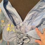 Women’s Blue Prom Party Dress Embroidered Flowers Butterflies Corset Back Size 4 Blue Photo 10