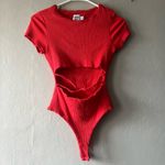 Princess Polly Red Ribbed Nicola Bodysuit Size 6 Photo 1