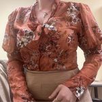 Nasty Gal floral tie blouse Photo 1