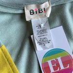 BiBi Women’s Oversized Color Block Rolled Short Sleeve T Shirt Size Medium NWT Pink Photo 8