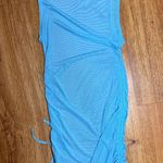 Wild Fable  Womens Blue Mesh Swim Cover Up Ruched Drawstring Dress Size Pool XS Photo 5