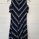 White House | Black Market WHBM Women’s Small Navy Blue Striped Dress Photo 0