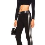 L'Agence L’AGENCE Margot Black Denim Silver Side Stripes Moto Denim Ankle Crop size 31 Photo 0
