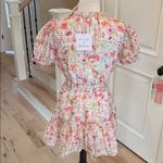 Meet Me in Santorini Ruth Dress Floral Cinched Waist Mini New Pink Size XS Photo 5