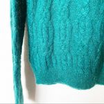 United Colors Of Benetton Benetton Green V-Neck Braid Cable Pattern Sweater Size Large Photo 5