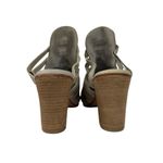 Free People Byron Strappy Mules Block Heel Leather Gray Size 41 USA 10 Cowgirl Photo 3