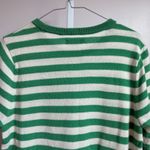 Outerknown 100% Cashmere Striped Sweater Top Green Cream Short Sleeve Womens M Size M Photo 7