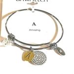 Unwritten NEW SILVER BANGLE BRACELET Crystal Disc Gold Letter “A” Amazing NEW Photo 1