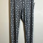 Terez Leggings Womens Gray White Star Print High Waisted Full Length Size Large Photo 0