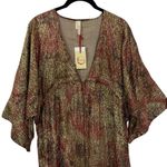 Raga NWT  Zuri Long Sleeve Maxi Gold Metallic Dress Oversized Size M $245 MSRP Photo 3