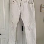 Levi's 501 White Distressed Cropped Jeans Photo 0