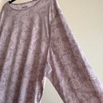 Romantic Boho Paisley Long Sleeve Blouse 3X Flowy Casual Top Soft Stretch Shirt Purple Photo 5