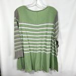 Crown & Ivy  XL Top Striped Swing Tunic 3/4 Sleeve Casual Green Gray White‎ 315 Photo 1
