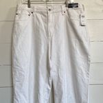 Abercrombie & Fitch Abercrombie Women's Jeans High Rise The Cropped Wide Leg Raw Hem 32 Short White Photo 5