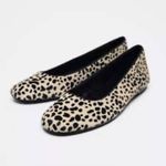 ZARA  leather animal print ballet flats Photo 2