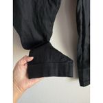 Loft  Pants Women's Medium Black Linen Blend Jogger Tapered Drawstring Stretch Photo 2