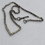 Source Unknown Vintage Tennis V Shape Rhinestone Silver Tone Metal Bridal Choker Necklace Photo 2