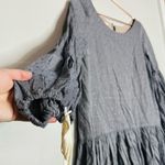 PAPER CROWN Women's Gray Speckled Copper Ties at Wrist Oversized Dress Size XS Photo 4