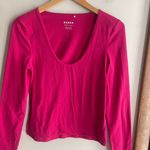Boden Double Layer Scoop Long Sleeve Top Pink Size 6 Photo 2