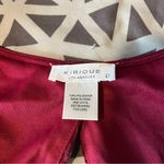 Kirious LA Burgundy Swiss Dot Chiffon Bell Sleeve Tie Back Cutout Crop Top L Red Size L Photo 7