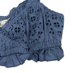 American Eagle  Outfitters Blue Ruffled Crop Tank Top Photo 2