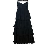 LULUS NWT Seriously Sensational Black Strapless Tiered Maxi Dress M Size M Photo 1