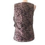 Gap Wrap Look Ruffle Tank Top S Brown Geometric Lined Sleeveless Round Neck Photo 3