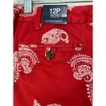 Lands' End Mid-Rise Straight Leg Paisley Chino Crop Ankle Pants Womens Size 12 P Photo 4